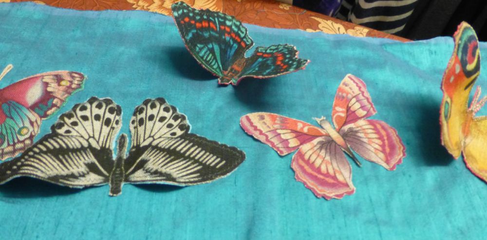 8.Arrange butterflies on fabric