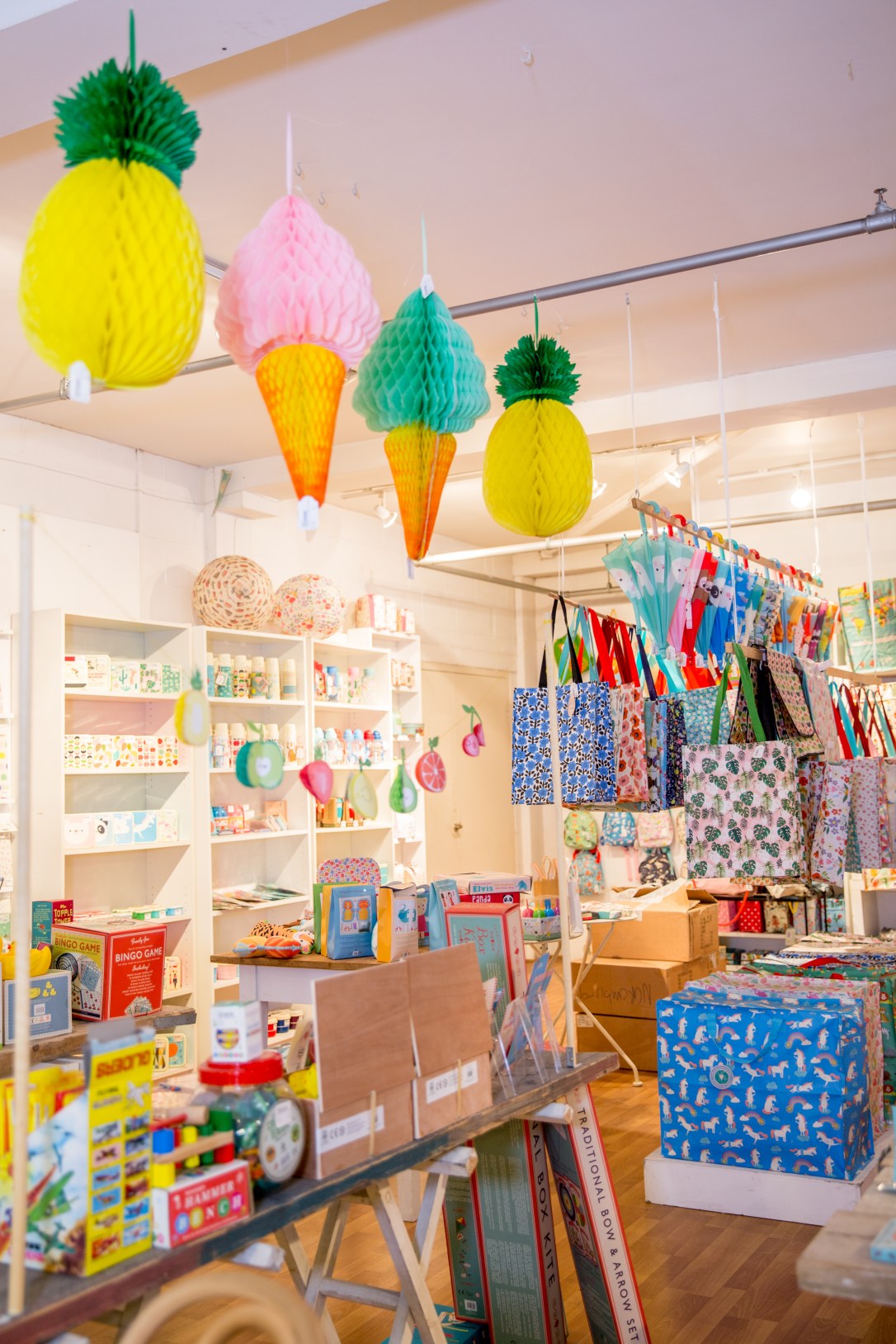 Pineapple and icecream paper decorations and Jumbo bags