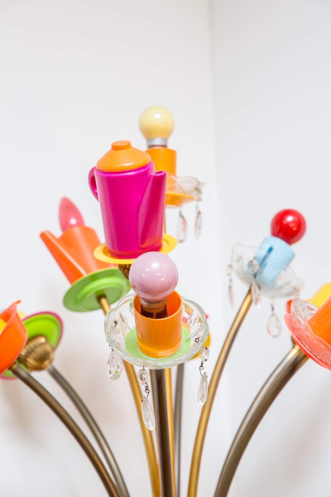 floral lamp in kitchen